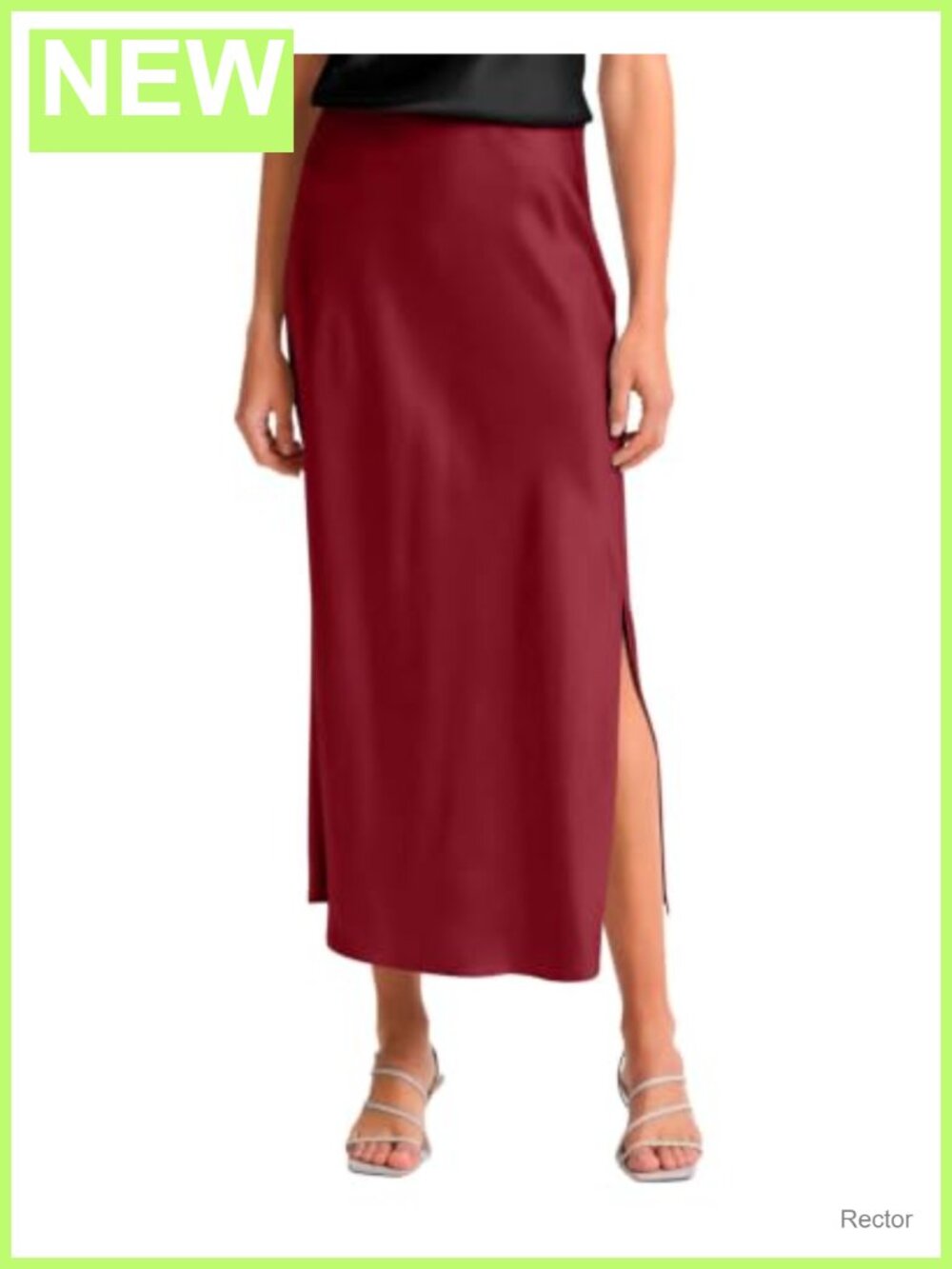 Satin High Waist Slit Maxi Skirt Long Skirt Women